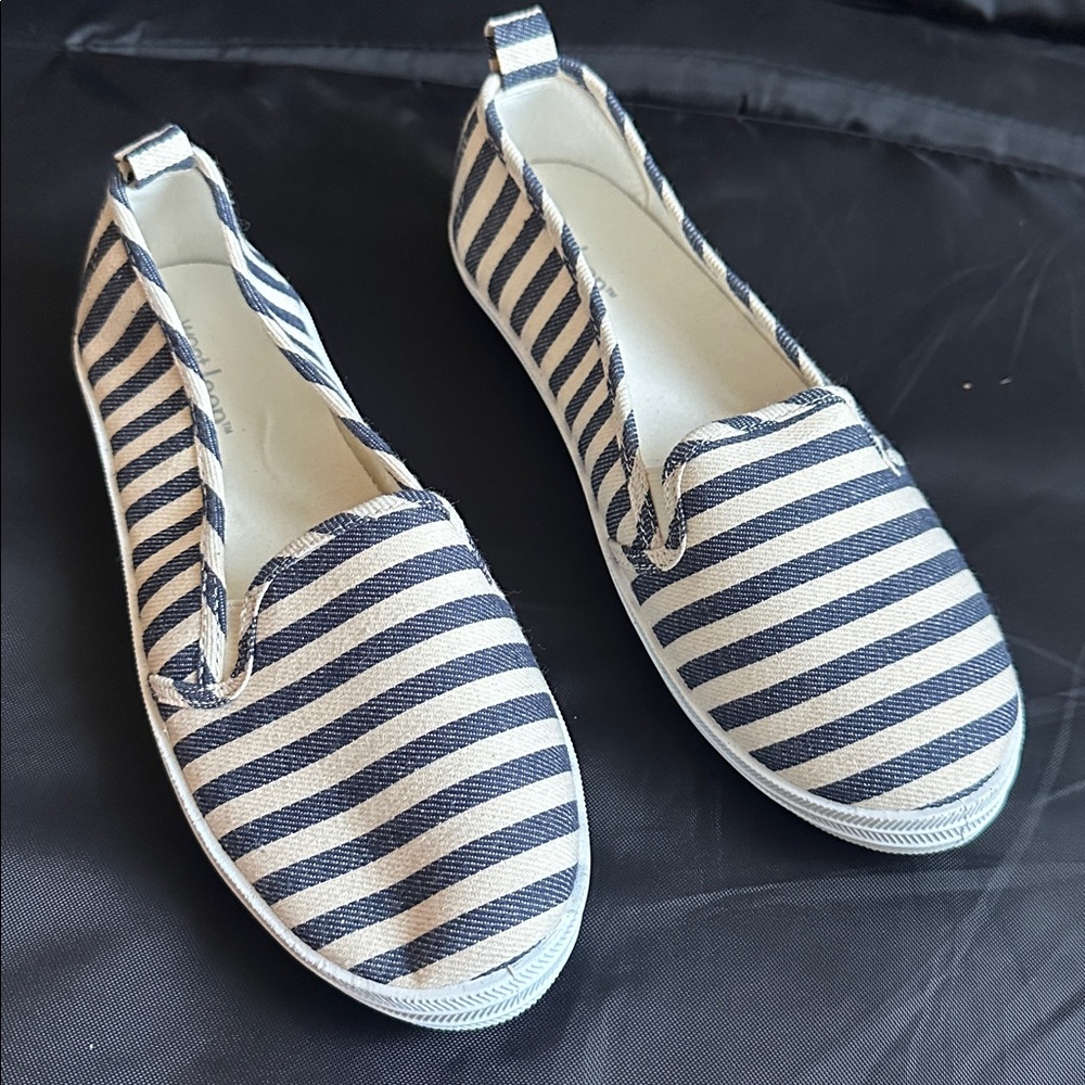 West Loop Striped Women's Flats - Navy and Cream